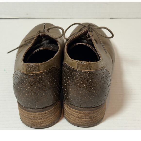 Women's Dansko Louise Brown Bronze Leather Oxford Derby Shoes Size 40 - Picture 3 of 9